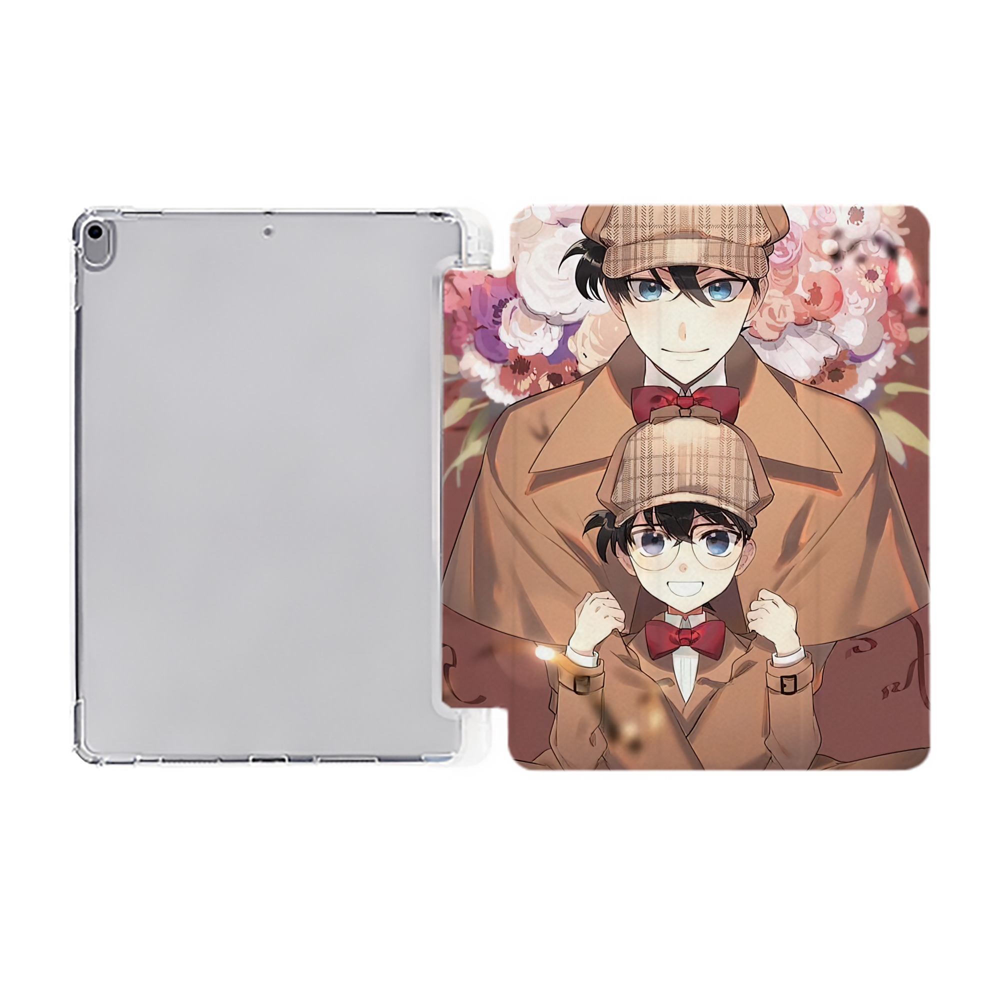 （画像用） 名探偵コナン Detective Conan IPad ケース ペン収納付き 三つ折りスタンド PUレザー×シリコン 対応機種9.5/10.5/10.9インチ